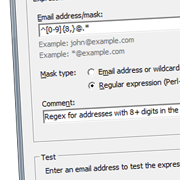 建立一个专门的电子邮件地址过滤表达式